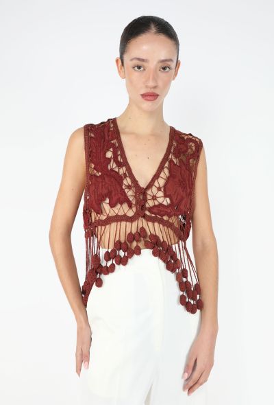 Romeo Gigli S/S 1990 Fringe Crochet Top - 1