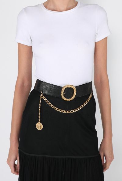 Chanel Medallion Chain & Leather Belt, F/W 1988 - 1