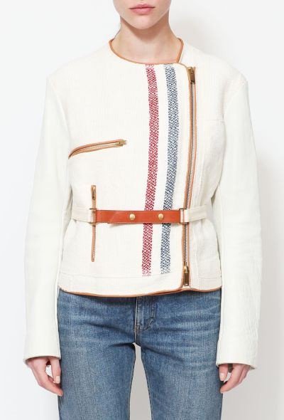                                         Belted Linen Zip Jacket-1