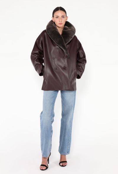 Hermès F/W 2024 Calfskin Fur Collar Peacoat - 1 Hermès F/W 2024 Calfskin Fur Collar Peacoat - 1