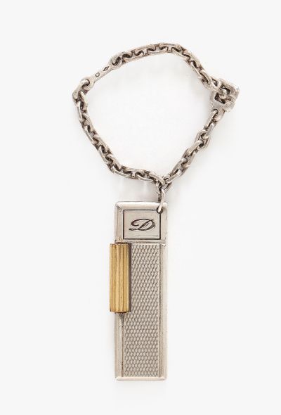 S.T. Dupont 1980s Silver Barley Lighter Keyring - 1