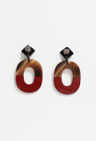 Hermès 'Isthme' Lacquered Horn Earrings - 2