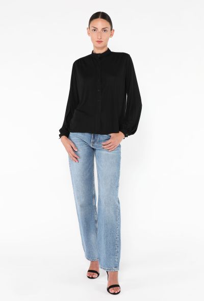 Saint Laurent '70s Crêpe Bishop Sleeve Blouse - 2