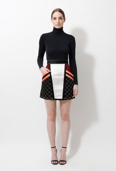                            Quilted Colorblock Skirt - 1