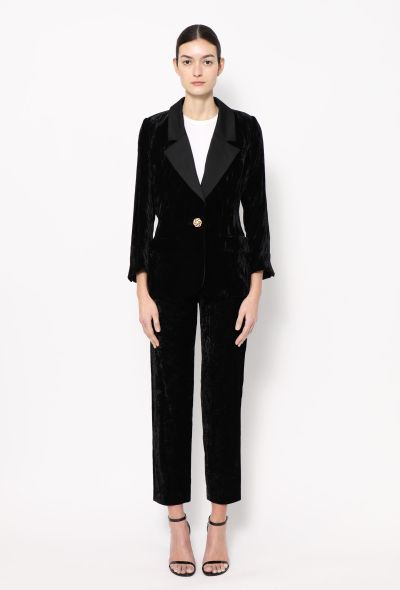 Saint Laurent Vintage Crushed Velvet Smoking Suit - 1 Saint Laurent Vintage Crushed Velvet Smoking Suit - 1