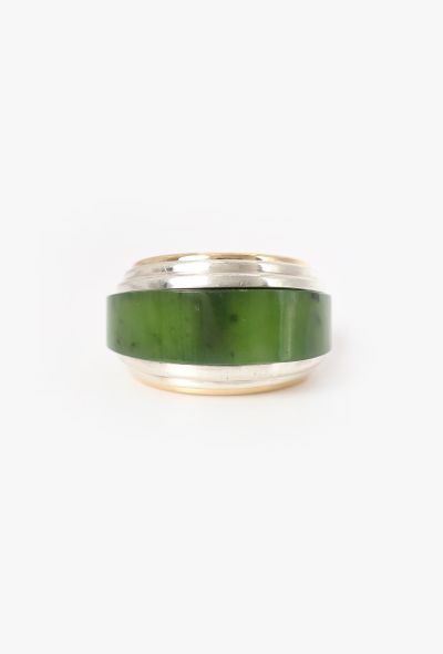 Vintage Fine Jewelry Puiforcat 18k Yellow Gold, Silver & Jade Ring - 1 Vintage Fine Jewelry Puiforcat 18k Yellow Gold, Silver & Jade Ring - 1
