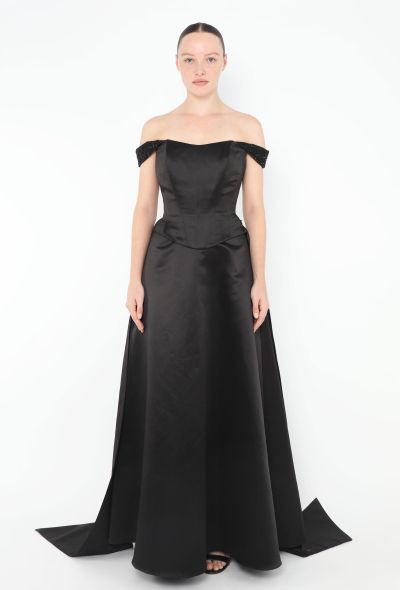 Saint Laurent STUNNING Off-Shoulder Charmeuse Gown - 1