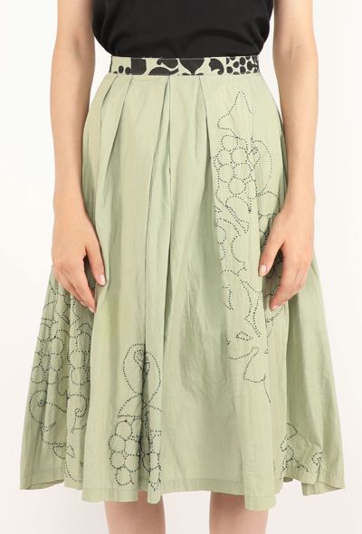 Dries Van Noten French Knot Flared Skirt, Early 2000s - 2