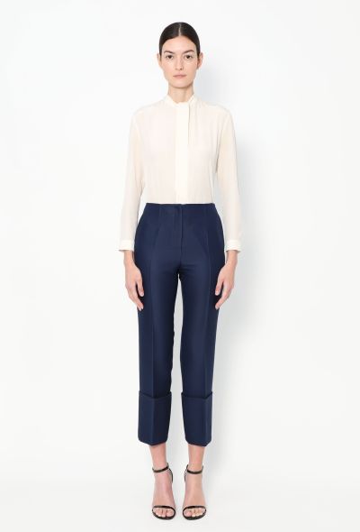 Céline Cuffed Silk Crêpe Trousers - 1 Céline Cuffed Silk Crêpe Trousers - 1