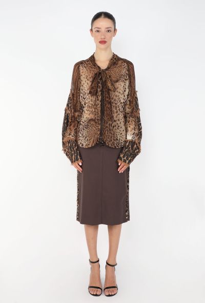 Saint Laurent Tom Ford S/S 2002 Leopard Lavallière Ensemble - 1