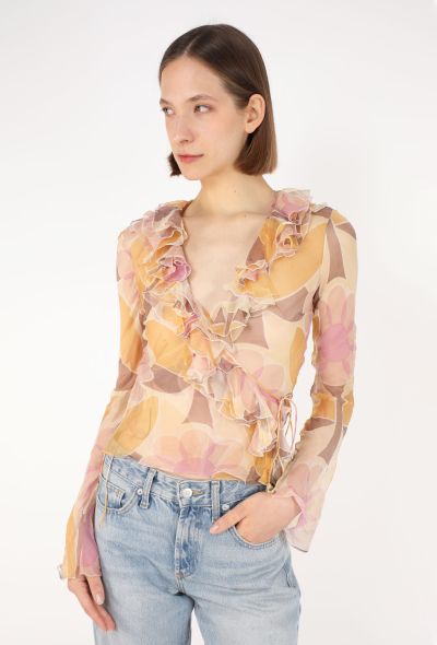 Dior Ruffled Silk Wrap Blouse, 2003 - 1