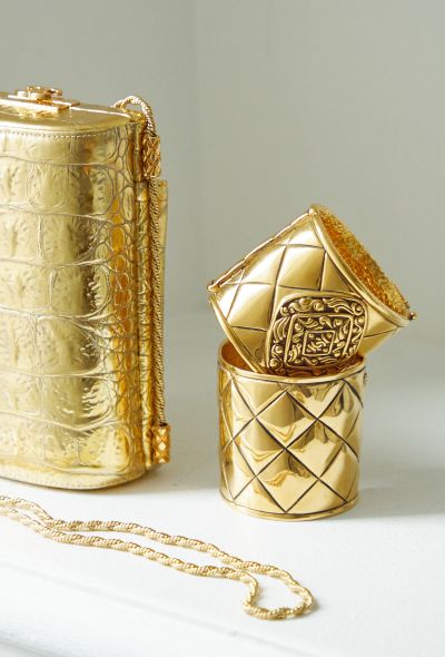 Chanel Vintage Embossed Matelassé Cuff - 1 Chanel Vintage Embossed Matelassé Cuff - 1