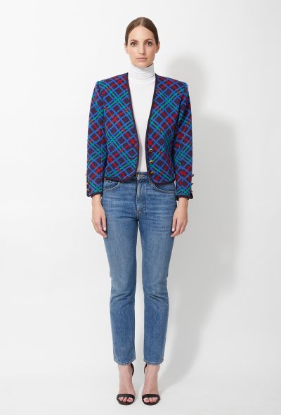 Saint Laurent Vintage Checkered Cardigan - 1 Saint Laurent Vintage Checkered Cardigan - 1