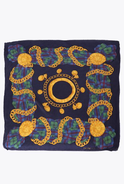 Céline Vintage Chainlink Print Silk Scarf - 2