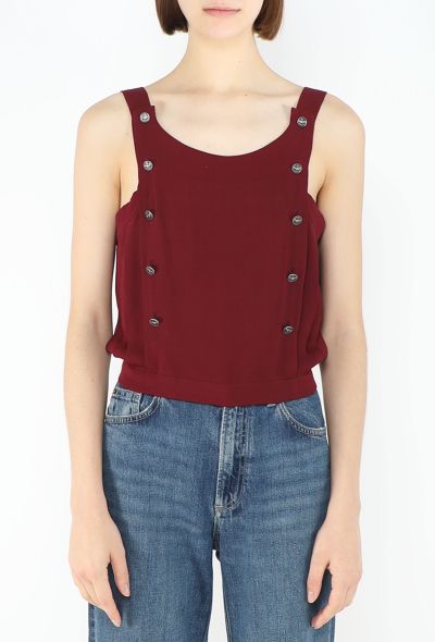 Chanel 2008 Pleated Silk Cropped Top - 1