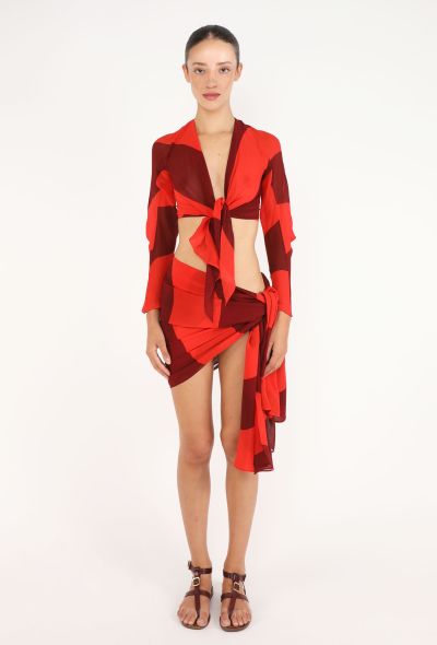 Tonal Silk Pareo Set, attributed to '90s Westwood - 2