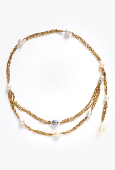 Chanel RARE F/W 1996 Fantasy Pearl Chainlink Belt - 1