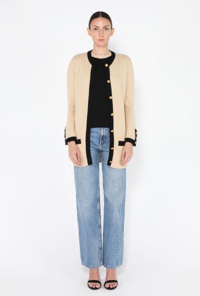 Chanel Bicolor Cashmere Cardigan Set, 1990s - 1