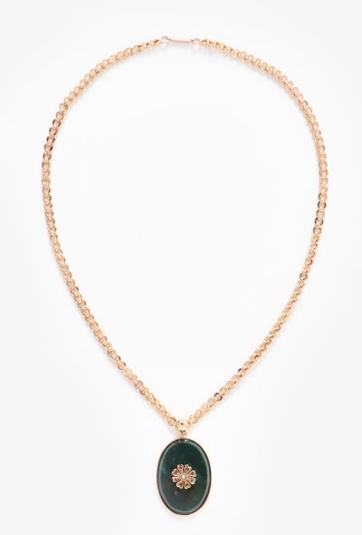 Vintage Fine Jewelry Antique 18k Yellow Gold & Jaspe Sanguin Floral Necklace - 1 Vintage Fine Jewelry Antique 18k Yellow Gold & Jaspe Sanguin Floral Necklace - 1