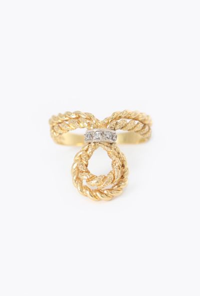 Vintage Fine Jewelry 18k Yellow Gold, Platinum & Diamond Twisted Ring - 1 Vintage Fine Jewelry 18k Yellow Gold, Platinum & Diamond Twisted Ring - 1