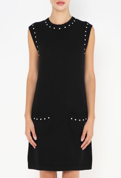 Chanel Cashmere Pearl Trim Knit Dress - 2 Chanel Cashmere Pearl Trim Knit Dress - 2