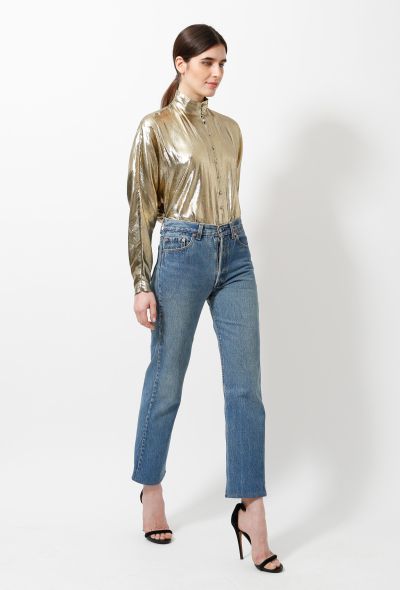                                         '70s Gold Lamé Blouse-1