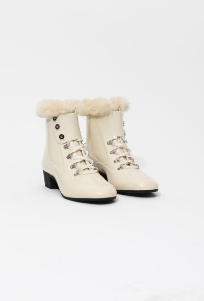 Chanel Fur Trim Patent Boots - 2