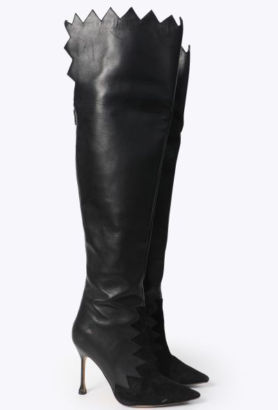 Manolo Blahnik '90s Knee-High Leather Boots - 2