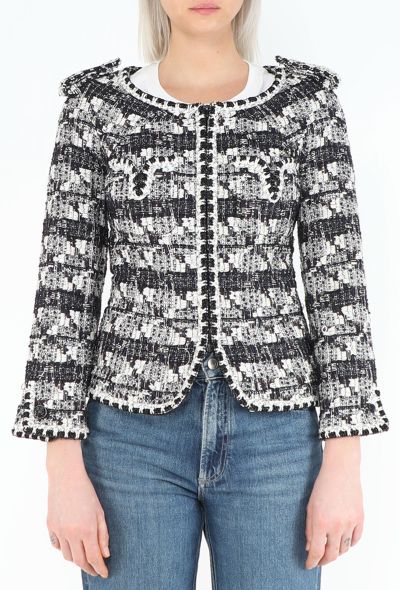 Chanel 2006 Striped Trim Tweed Jacket - 1