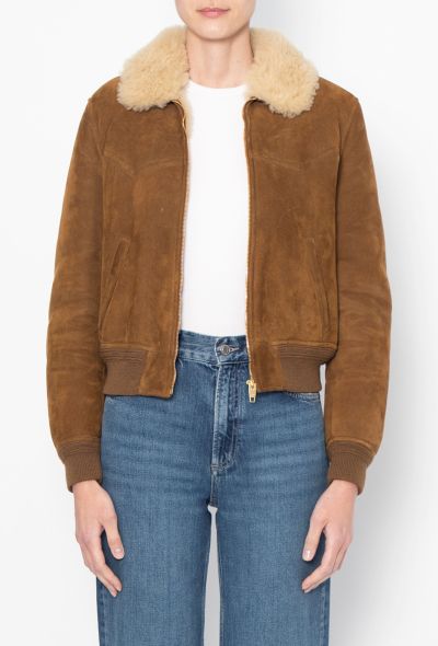 Céline 2020 Suede Shearling Bomber Jacket - 1 Céline 2020 Suede Shearling Bomber Jacket - 1