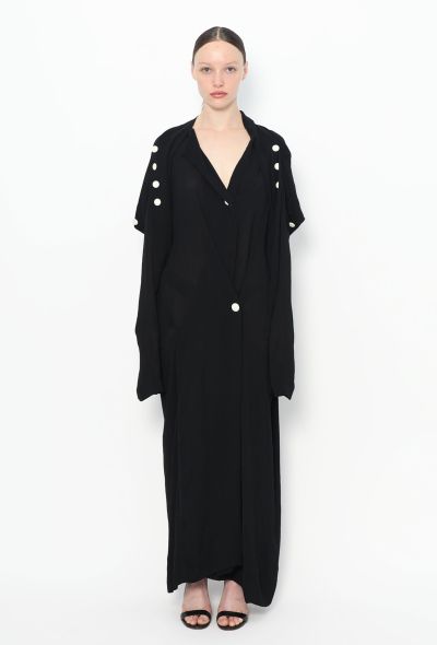 Yohji Yamamoto Ruched Contrast Button Dress - 1