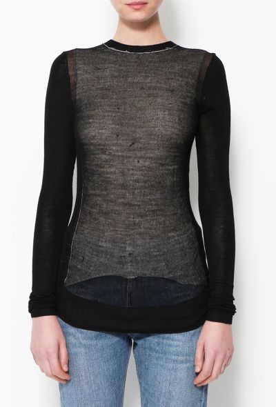                                         Distressed Layered Knit Top-1