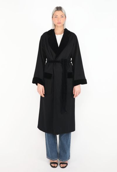 Saint Laurent Velvet Trim Coat - 1