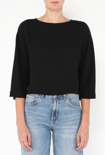 The Row 2024 Faurelle Cropped Silk Blouse - 1