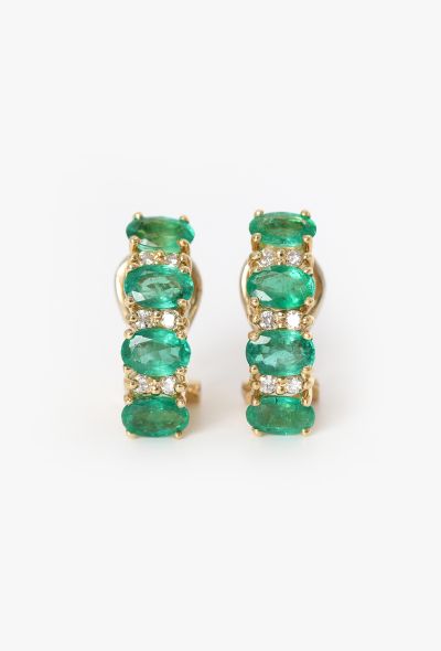 Modern Fine Jewelry 18k Gold,  Diamond & 3.20 Carats Emerald Earrings - 1 Modern Fine Jewelry 18k Gold,  Diamond & 3.20 Carats Emerald Earrings - 1