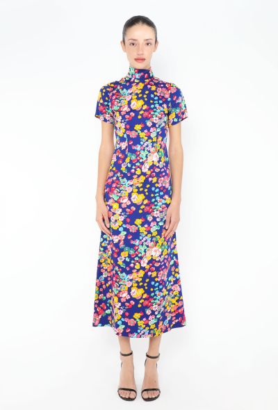 '70s Screen-Printed Floral Dress - 1 '70s Screen-Printed Floral Dress - 1