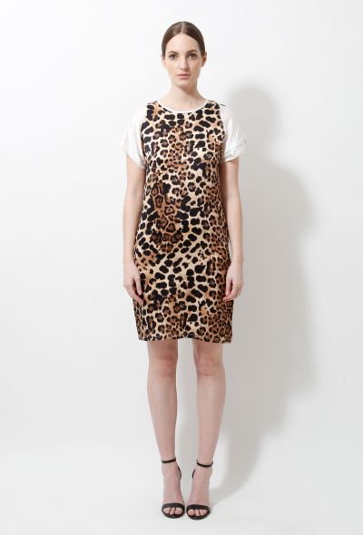                                         Trompe L'oeil Leopard Silk Dress -2