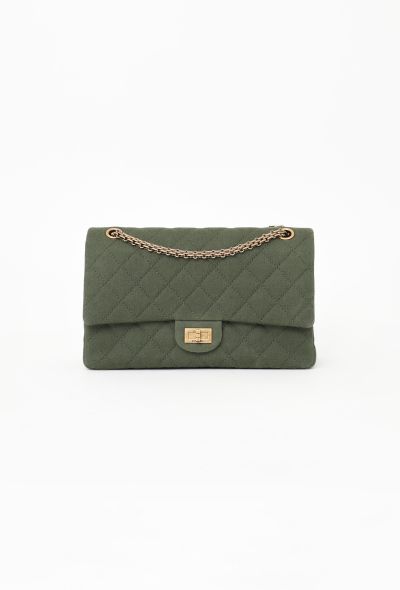 Chanel Khaki Jersey 2.55 Medium Flap Bag - 1