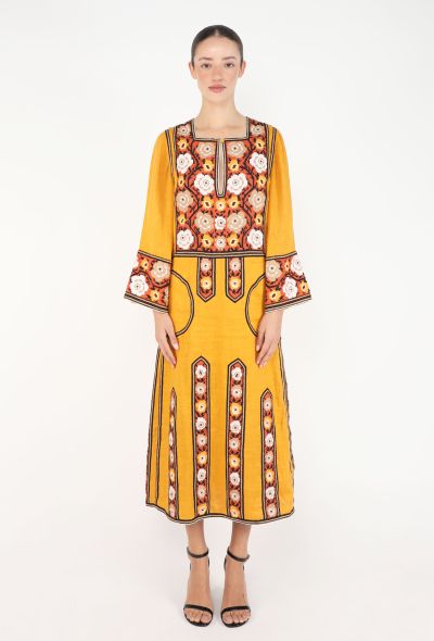 Vita Kin Embroidered Ukranian Linen Kaftan - 1