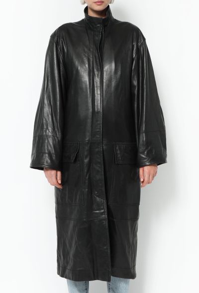 Alaïa ‘80s Belted Leather Coat - 2