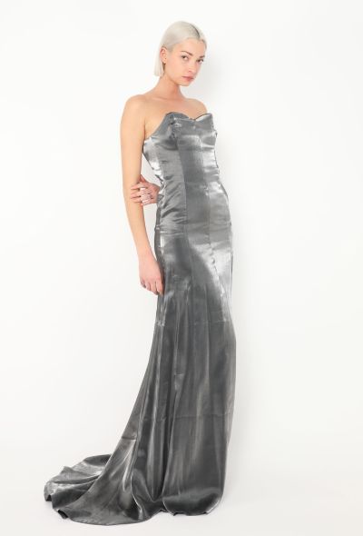 Iridescent Charmeuse Bustier Gown - 1 Iridescent Charmeuse Bustier Gown - 1