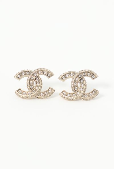 Chanel Strass Embellished 'CC' Earrings - 1