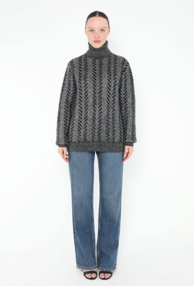 Saint Laurent 2017 Chevron Mohair Sweater - 1