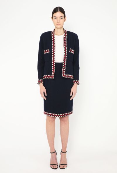 Chanel Haute Couture F/W 1986 Bouclé Trim Ensemble - 1