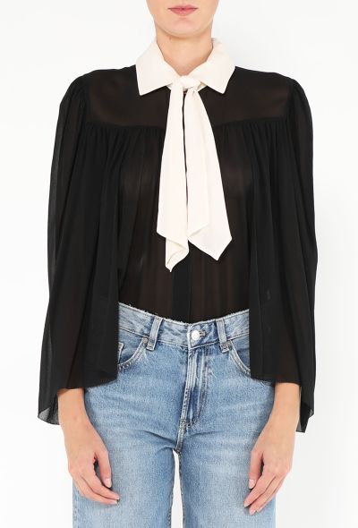 Saint Laurent F/W 2010 Silk Lavallière Blouse - 1