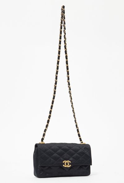 Chanel '80s Satin Rhinestone Flap Bag - 2