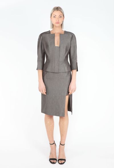 Thierry Mugler Late '90s Cinched Brass Trim Ensemble - 1