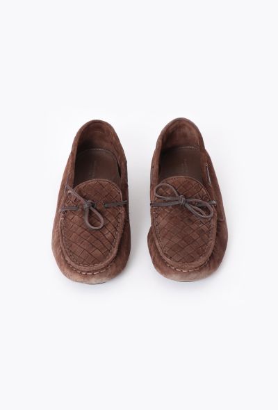 Bottega Veneta Suede Intrecciato Mocassins - 1 Bottega Veneta Suede Intrecciato Mocassins - 1