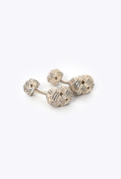 Hermès Vintage Silver Passementerie Cufflinks - 2