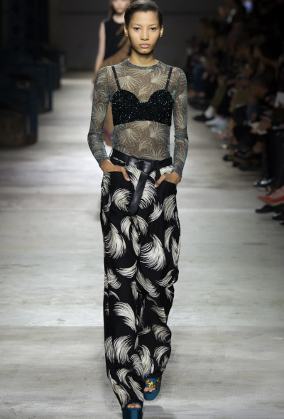 Dries Van Noten S/S 2016 Embroidered Wide Leg Pants - 2